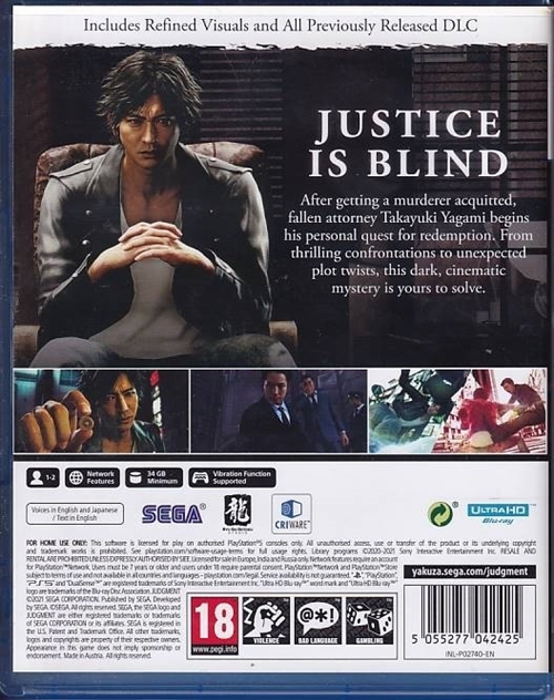 Judgment - PS5 (A-Grade) (Genbrug)
